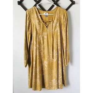 Mustard Floral Swing Dress